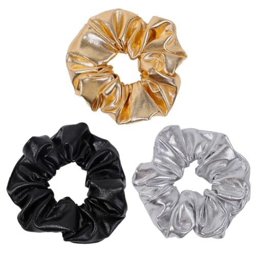 Hrlace 3 Stück Haargummis Leder Haarbänder Eleastic Haarschmuck Wasserdicht Haare Ringe für Weihnachten Hochzeit Show Kostüm Dance Schule Festival Party Geburtstagsgeschenk Mädchen Damen von Hrlace