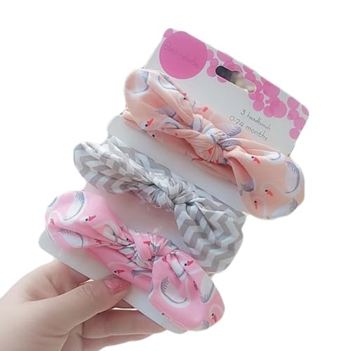 Hrlace 3 Stück Set Baby Mädchen Stirnbänder Bowknot Haarband Stirnband mit Weiche Schleife Elastisches Haarbänder Haarschleifen Haarschmuck für Kinder Kleinkinder Säuglinge Neugeborene 12# von Hrlace