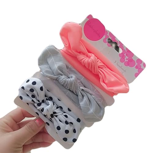 Hrlace 3 Stück Set Baby Mädchen Stirnbänder Bowknot Haarband Stirnband mit Weiche Schleife Elastisches Haarbänder Haarschleifen Haarschmuck für Kinder Kleinkinder Säuglinge Neugeborene 2# von Hrlace