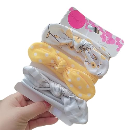 Hrlace 3 Stück Set Baby Mädchen Stirnbänder Bowknot Haarband Stirnband mit Weiche Schleife Elastisches Haarbänder Haarschleifen Haarschmuck für Kinder Kleinkinder Säuglinge Neugeborene 3# von Hrlace