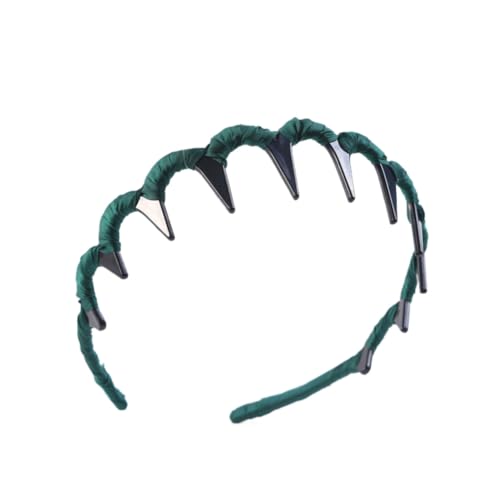Hrlace 3 Stück Stirnband Zick-Zack Haarkamm Gewellte Haarreifen Haifischzahn Stirnband Tuch Zickzack Haarschmuck Rutschfestes Haarband für Damen Mädchen Sport Tägliches Make Up Fitness Grün von Hrlace