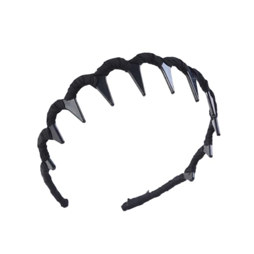 Hrlace 3 Stück Stirnband Zick-Zack Haarkamm Gewellte Haarreifen Haifischzahn Stirnband Tuch Zickzack Haarschmuck Rutschfestes Haarband für Damen Mädchen Sport Tägliches Make Up Fitness Schwarz von Hrlace