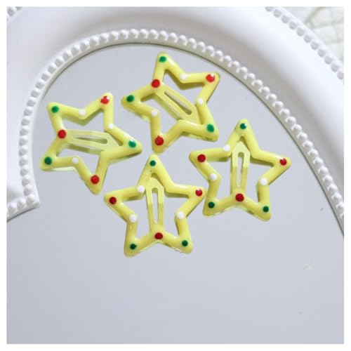 Hrlace 40 Stück Stern Haarspangen Y2K Haarschmuck Bunte Stern-Haarspange Star-Haarclips Mädchen Klein Haarklammern Kinder Niedlichen Haar Clips Hair-Accessories für Damen Polka Dot Bright Gelb von Hrlace