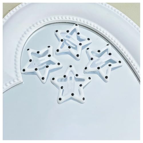 Hrlace 40 Stück Stern Haarspangen Y2K Haarschmuck Bunte Stern-Haarspange Star-Haarclips Mädchen Klein Haarklammern Kinder Niedlichen Haar Clips Hair-Accessories für Damen Polka Dot Weiß von Hrlace