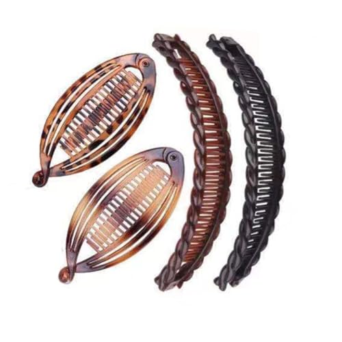 Hrlace Bananen Clips Vintage Fisch Halter Kämmen Bananen-Haarspangen Haarklammer Französische Pferdeschwanz Fischform Haarspange für Damen Mädchen Dickes Haar Langes Lockiges Glattes Haar Set 17# von Hrlace