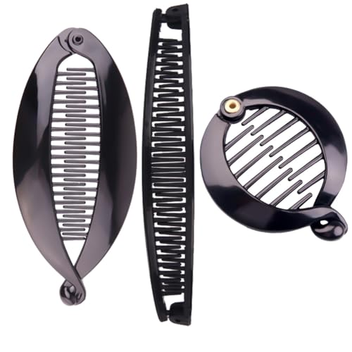 Hrlace Bananen Clips Vintage Fisch Halter Kämmen Bananen-Haarspangen Haarklammer Französische Pferdeschwanz Fischform Haarspange für Damen Mädchen Dickes Haar Langes Lockiges Glattes Haar Set 5# von Hrlace