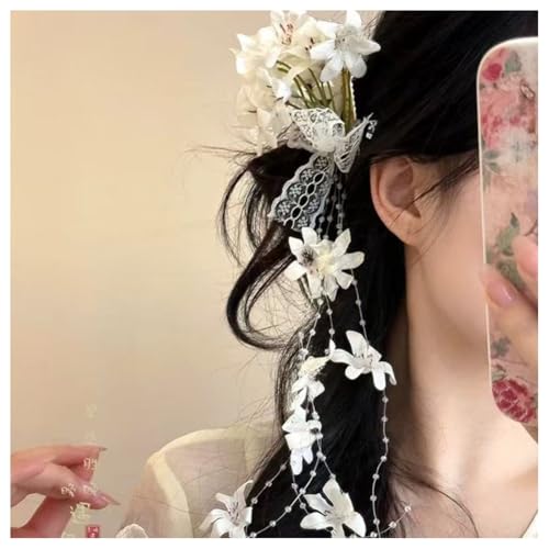Hrlace Blumen Haarspangen Damen Blumen-Haarklammer Bohemian Haarclip Hawaii Haarklammern künstliche Blume Rutschfeste Haarnadeln Haarschmuck für Mädchen Frauen Strand Hochzeit Party 17# von Hrlace