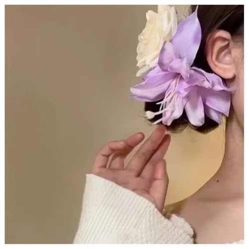 Hrlace Blumen Haarspangen Damen Blumen-Haarklammer Bohemian Haarclip Hawaii Haarklammern künstliche Blume Rutschfeste Haarnadeln Haarschmuck für Mädchen Frauen Strand Hochzeit Party 3# von Hrlace