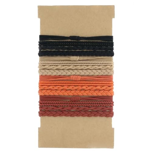 Hrlace Boho Haargummis Armband Mädchen Pferdeschwanzhalter Elastische Boho Armbänder Haargummis Niedliche Stretch Accessoires für Damen Frauen Dickes Dünnes Mittellanges Langes Haar 5# 16 Stück von Hrlace