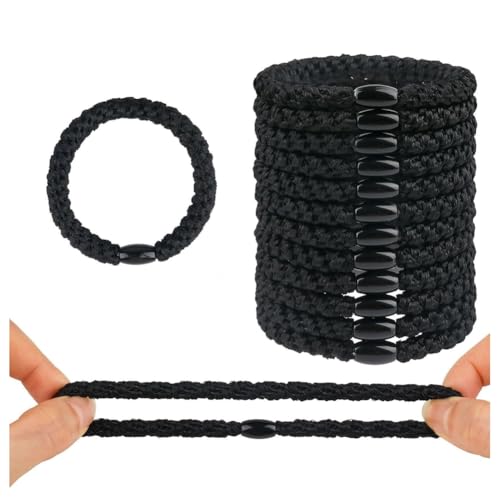 Hrlace Elastische Haargummis Mädchen Baumwollbänder Geflochtene Haargummis Mehrfarbiger Geflochtene Haarbänder Elastisch Zopfgummi für Damen Mädchen Kinder Dickes und Lockiges Haar 4# 12 Stück von Hrlace