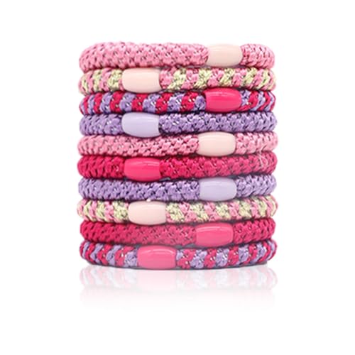 Hrlace Elastische Haargummis Mehrfarbiger Geflochtener Haargummi Keine Pull oder Beschädigung Pferdeschwanz Halter Elastisch Haarbänder für Damen Mädchen Dickes und Lockiges Haar 12# 10 Stück von Hrlace