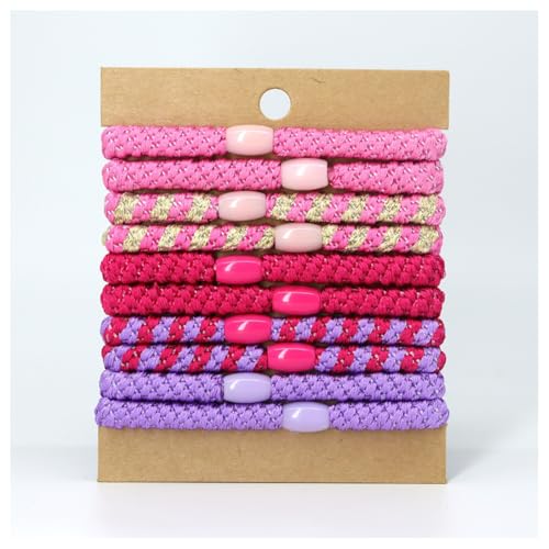 Hrlace Elastische Haargummis Mehrfarbiger Geflochtener Haargummi Keine Pull oder Beschädigung Pferdeschwanz Halter Elastisch Haarbänder für Damen Mädchen Dickes und Lockiges Haar 16# 10 Stück von Hrlace