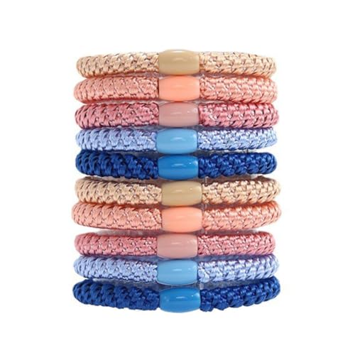 Hrlace Elastische Haargummis Mehrfarbiger Geflochtener Haargummi Keine Pull oder Beschädigung Pferdeschwanz Halter Elastisch Haarbänder für Damen Mädchen Dickes und Lockiges Haar 2# 10 Stück von Hrlace