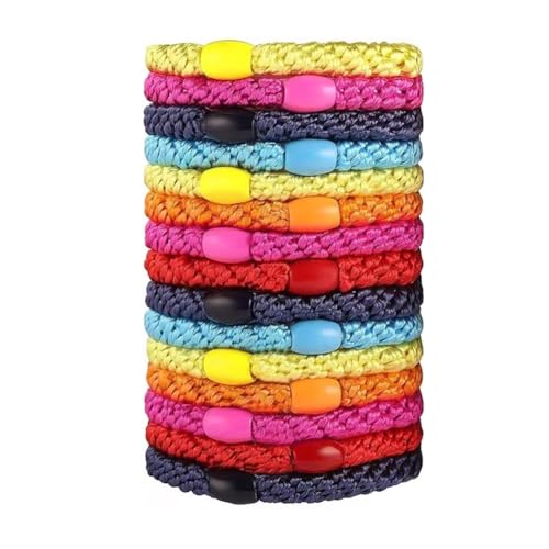 Hrlace Elastische Haargummis Mehrfarbiger Geflochtener Haargummi Keine Pull oder Beschädigung Pferdeschwanz Halter Elastisch Haarbänder für Damen Mädchen Dickes und Lockiges Haar 21# 15 Stück von Hrlace