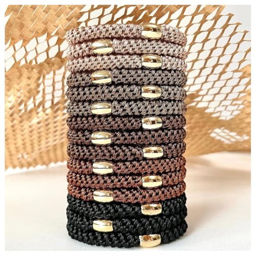Hrlace Elastische Haargummis Mehrfarbiger Geflochtener Haargummi Keine Pull oder Beschädigung Pferdeschwanz Halter Elastisch Haarbänder für Damen Mädchen Dickes und Lockiges Haar 9# 15 Stück von Hrlace