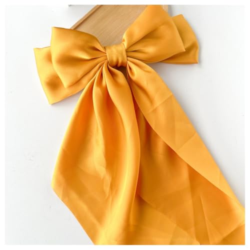 Hrlace Großer Schleife Haarspangen Damen Haarschleife Haarspange mit langem Schwanz französische Haarnadel Einfarbige weiche seidige Satin Schleife Haarschmuck für Frauen Mädchen Gelb Hrlace Großer Schleife Haarspangen Damen Haarschleife Haarspange mit langem Schwanz französische Haarnadel Einfarbige weiche seidige Satin Schleife Haarschmuck für Frauen Mädchen Gelb von Hrlace