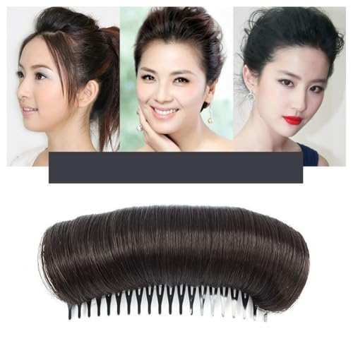 Hrlace Haarknoten Unsichtbare Falsche Haarspange Bump It Up Volumen Haarbasis Flauschiges Haarpad Erhöhte Haarauflage Styling Insert Tool Haarschmuck mit Kamm für Frauen Mädchen Schwarz 1 Stück von Hrlace