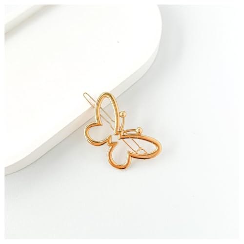 Hrlace Haarnadel Metall Gold Haarspangen Geometrische Haarspange Minimalistische Zierlich Haarnadeln Dekorative Haarschmuck Accessoires für Mädchen und Frauen Hochzeit Party 2pcs Schmetterling von Hrlace