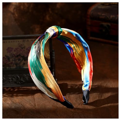 Hrlace Haarreifen mit Knoten Breit Stirnband Vintage Ethnische Haarreif Damen Knoten-Haarband Retro Ethnischer Stil Kopfband Haaraccessoires für Frauen Mädchen Yoga Workout Laufen Sport Buntes von Hrlace