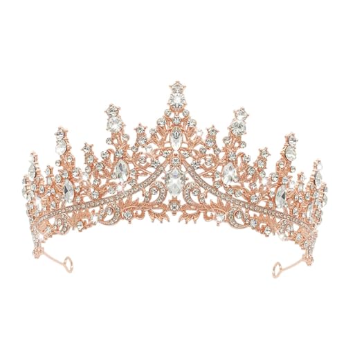 Hrlace Kristall Tiara Prinzessin Krone Hochzeit Braut Kristallkrone Mädchen Damen Strass-Krone Kopfbedeckung Haarschmuck Brautkrone für Hochzeiten Abschlussbälle Geburtstagsfeier roségold Hrlace Kristall Tiara Prinzessin Krone Hochzeit Braut Kristallkrone Mädchen Damen Strass-Krone Kopfbedeckung Haarschmuck Brautkrone für Hochzeiten Abschlussbälle Geburtstagsfeier roségold von Hrlace