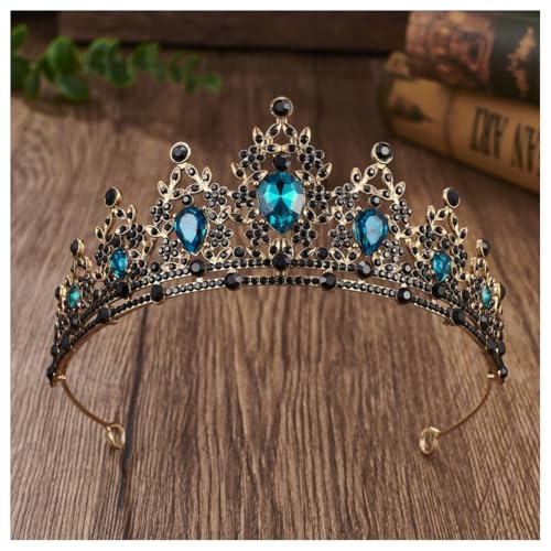 Hrlace Kristallkrone Braut Kopfschmuck Prinzessin Krone Stirnband Kristall Strass Tiara Brautkrone Haarschmuck für Frauen Mädchen Hochzeit Geburtstag Party Festzug Abschlussball Antikgold+Porengrün Hrlace Kristallkrone Braut Kopfschmuck Prinzessin Krone Stirnband Kristall Strass Tiara Brautkrone Haarschmuck für Frauen Mädchen Hochzeit Geburtstag Party Festzug Abschlussball Antikgold+Porengrün von Hrlace