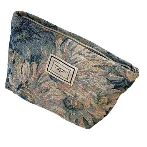 Hrlace Kulturtasche Tragbare Kosmetiktasche Multifunktionaler Reisen Kulturbeutel Makeup Tasche mit Reißverschluss aus weichem Baumwollmaterial Taschen Organizer für Damen Mädchen 5# von Hrlace