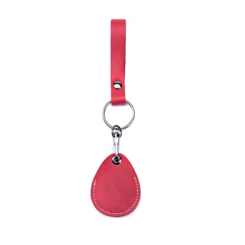 Hrlace Leder Zugangskartenhalter RFID-Schlüsselanhänger NFC Smart Key Tag Schutzhülle Karte RFID Pod ID-Karten-Schutzhülle Allgemeine Zugangskartenhülle Leder-Schlüsselanhänger Granatapfelrot von Hrlace