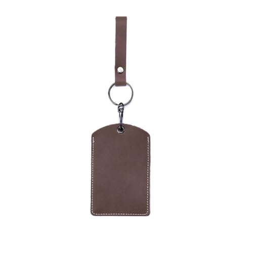 Hrlace Leder Zugangskartenhalter RFID-Schlüsselanhänger NFC Smart Key Tag Schutzhülle Karte RFID Pod ID-Karten-Schutzhülle Allgemeine Zugangskartenhülle Leder-Schlüsselanhänger Groß-Vintagebraun von Hrlace