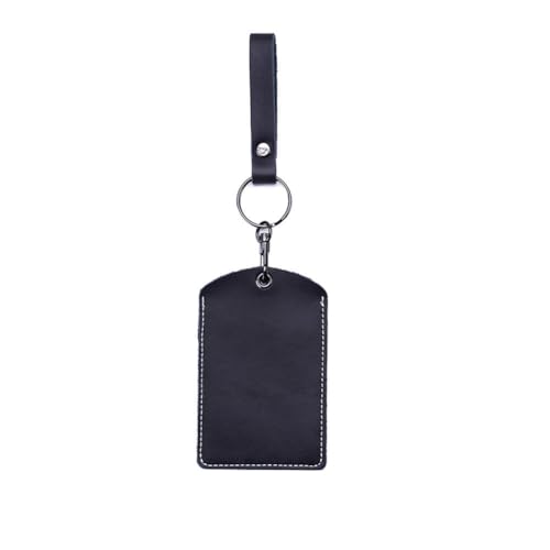 Hrlace Leder Zugangskartenhalter RFID-Schlüsselanhänger NFC Smart Key Tag Schutzhülle Karte RFID Pod ID-Karten-Schutzhülle Allgemeine Zugangskartenhülle Leder-Schlüsselanhänger Groß-Schwarz von Hrlace