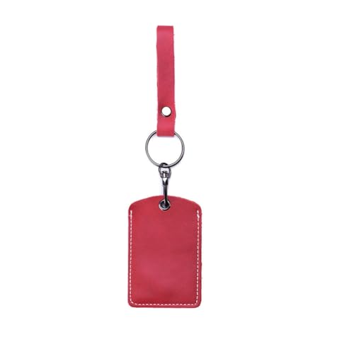 Hrlace Leder Zugangskartenhalter RFID-Schlüsselanhänger NFC Smart Key Tag Schutzhülle Karte RFID Pod ID-Karten-Schutzhülle Allgemeine Zugangskartenhülle Leder-Schlüsselanhänger Klein-Granatapfelrot von Hrlace
