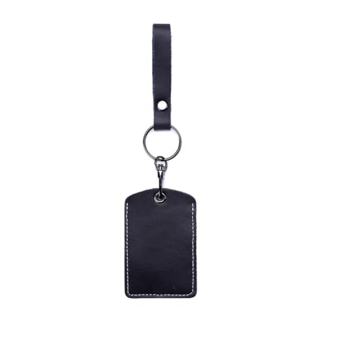 Hrlace Leder Zugangskartenhalter RFID-Schlüsselanhänger NFC Smart Key Tag Schutzhülle Karte RFID Pod ID-Karten-Schutzhülle Allgemeine Zugangskartenhülle Leder-Schlüsselanhänger Klein-Schwarz von Hrlace