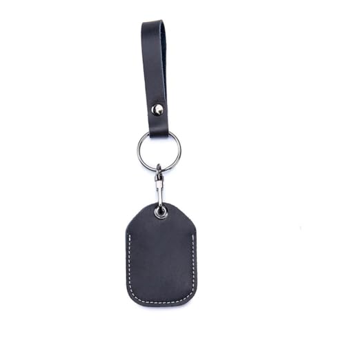 Hrlace Leder Zugangskartenhalter RFID-Schlüsselanhänger NFC Smart Key Tag Schutzhülle Karte RFID Pod ID-Karten-Schutzhülle Allgemeine Zugangskartenhülle Leder-Schlüsselanhänger Kurz-Schwarz von Hrlace
