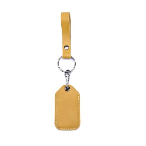 Hrlace Leder Zugangskartenhalter RFID-Schlüsselanhänger NFC Smart Key Tag Schutzhülle Karte RFID Pod ID-Karten-Schutzhülle Allgemeine Zugangskartenhülle Leder-Schlüsselanhänger Lang-Apricotgelb von Hrlace