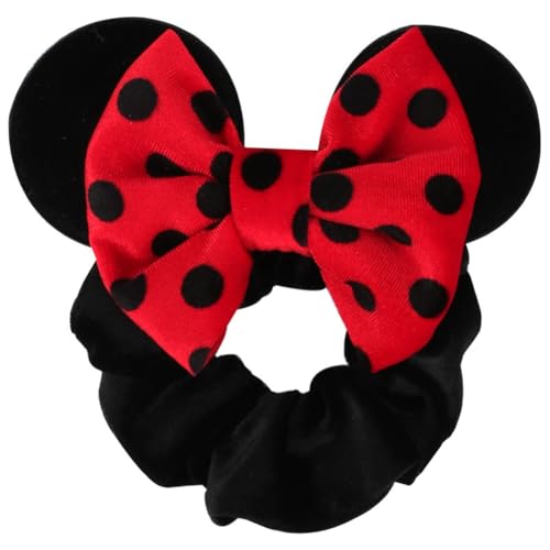 Hrlace Maus Ohr Haargummis für Kinder Damen Pailletten Schleife-Haargummis Samt Haarschleife Maus-Ohr Haarbänder mit Schleifen Haarschmuck für Geburtstag Party Cosplay Kostüme Zubehör 13# von Hrlace