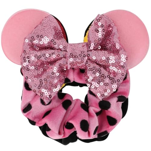 Hrlace Maus Ohr Haargummis für Kinder Damen Pailletten Schleife-Haargummis Samt Haarschleife Maus-Ohr Haarbänder mit Schleifen Haarschmuck für Geburtstag Party Cosplay Kostüme Zubehör 15# von Hrlace