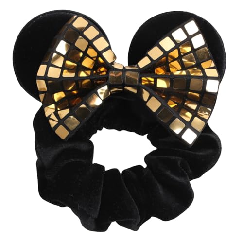 Hrlace Maus Ohr Haargummis für Kinder Damen Pailletten Schleife-Haargummis Samt Haarschleife Maus-Ohr Haarbänder mit Schleifen Haarschmuck für Geburtstag Party Cosplay Kostüme Zubehör 22# von Hrlace