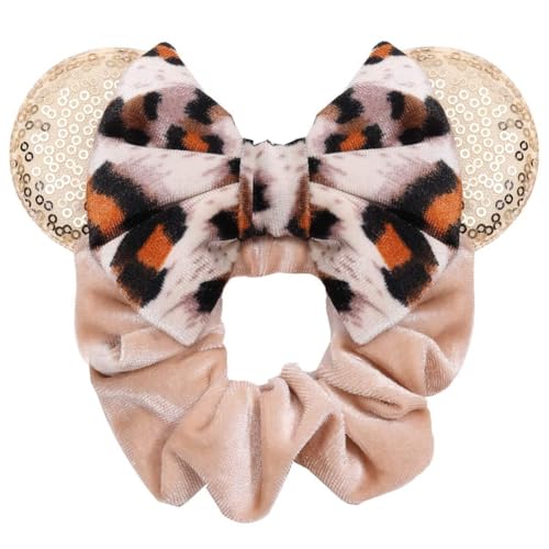 Hrlace Maus Ohr Haargummis für Kinder Damen Pailletten Schleife-Haargummis Samt Haarschleife Maus-Ohr Haarbänder mit Schleifen Haarschmuck für Geburtstag Party Cosplay Kostüme Zubehör 28# von Hrlace