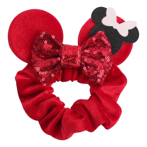 Hrlace Maus Ohr Haargummis für Kinder Damen Pailletten Schleife-Haargummis Samt Haarschleife Maus-Ohr Haarbänder mit Schleifen Haarschmuck für Geburtstag Party Cosplay Kostüme Zubehör 35# von Hrlace