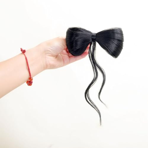 Hrlace Perücke Clip Bowknot Perücke Clips Haarbrötchen Haarspangen Haarverlängerung zum Einklipsen Extension Haarteile Perücke Zubehör Dekorative Clip für Frauen Mädchen Natürliches Schwarz#2 1 Stück von Hrlace