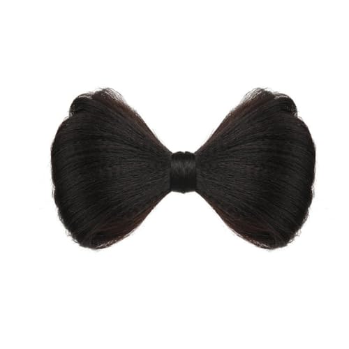 Hrlace Perücke Clip Bowknot Perücke Clips Haarbrötchen Haarspangen Haarverlängerung zum Einklipsen Extension Haarteile Perücke Zubehör Dekorative Clip für Frauen Mädchen Schwarzbraun 1 Stück von Hrlace