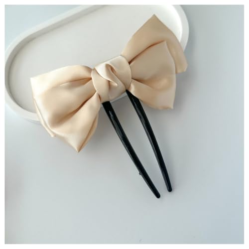 Hrlace Schleifen U-förmige Haarnadel Schleife Haarspange Französisch Stil Haarnadeln Schildkröte Schale Gabelstöcke Haarspange Hochsteckfrisur Chignon Stifte für Frauen Mädchen Champagner 1 Stück von Hrlace