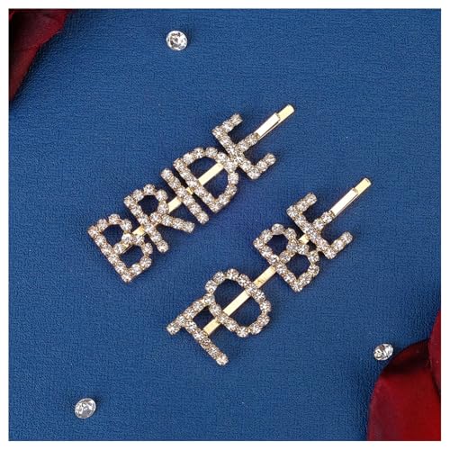 Hrlace Strass Buchstaben Haarklammer Kristall Haarnadeln Braut Haarspange Diamant Haarclips Glitzer Strass-Bobby-Pins Metall Haarschmuck Haaraccessoire für Damen Mädchen Hochzeit Party 4#BRIDE&TO-BE von Hrlace