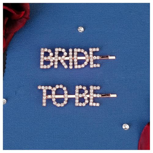 Hrlace Strass Buchstaben Haarklammer Kristall Haarnadeln Braut Haarspange Diamant Haarclips Glitzer Strass-Bobby-Pins Metall Haarschmuck Haaraccessoire für Damen Mädchen Hochzeit Party 5#BRIDE&TO-BE von Hrlace