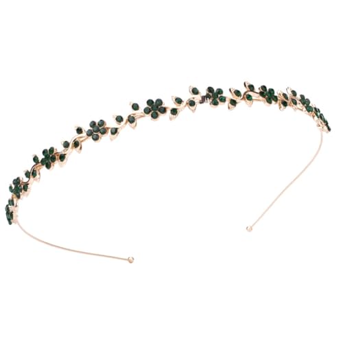 Hrlace Strass Haarband Kristall Modische Haarreife Glitzer Strass-Blumen Stirnbänder Brautschmuck Elastisches Haarbänder Haarschmuck für Damen Mädchen Prinzessin Hochzeit Braut KC Gold+Ahnengrün von Hrlace