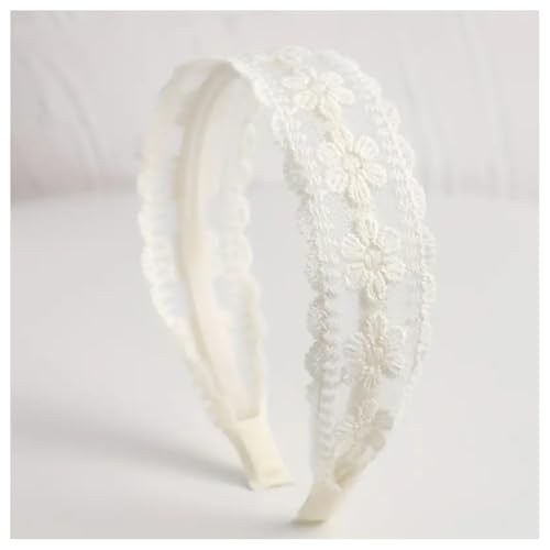 Stirnbänder Spitze Stirnbänder Vintage Haarbänder Breite Haarreifen Elastisch Haarschmuck Blumen bestickte Spitzenstirnbänder Haarband für Frauen Damen Mädchen Party Täglichen von Hrlace