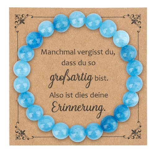 Hroanc Perlenarmband Beste Freundin Geschenke Armband Mutmacher Geschenk Geschenkideen Für Freundin Schwester Geburtstagsgeschenk Für Freundinnen Freundschaftsarmband (Blau) von Hroanc