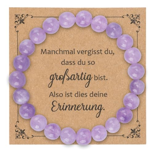 Hroanc Perlenarmband Beste Freundin Geschenke Armband Mutmacher Geschenk Geschenkideen Für Schwester Geburtstagsgeschenk Für Beste Freundin Freundschaftsarmband (Lila) von Hroanc