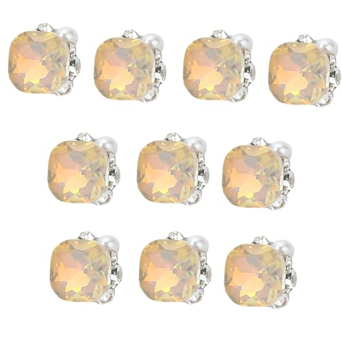 10x/Set Art Short Square Nagel Herz Form Nagelkunst Strauchsteine ​​Diy Art Dekoration Für Frauen Mädchen von Hrtyvhin