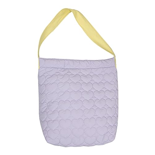 2023 Neue gesteppte Handtasche Mode Herzform Stickerei Garn Taschen für Frauen Mädchen Vielseitige Schultertaschen, violett von Hrtyvhin