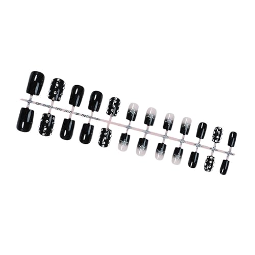 24 PCs Winter Weihnachten Falsche Nägel Schneeflocken Vollbezüge Kleben Auf Nägel Französisch Presse Auf Nägeln Für Frauen Und Mädchen von Hrtyvhin